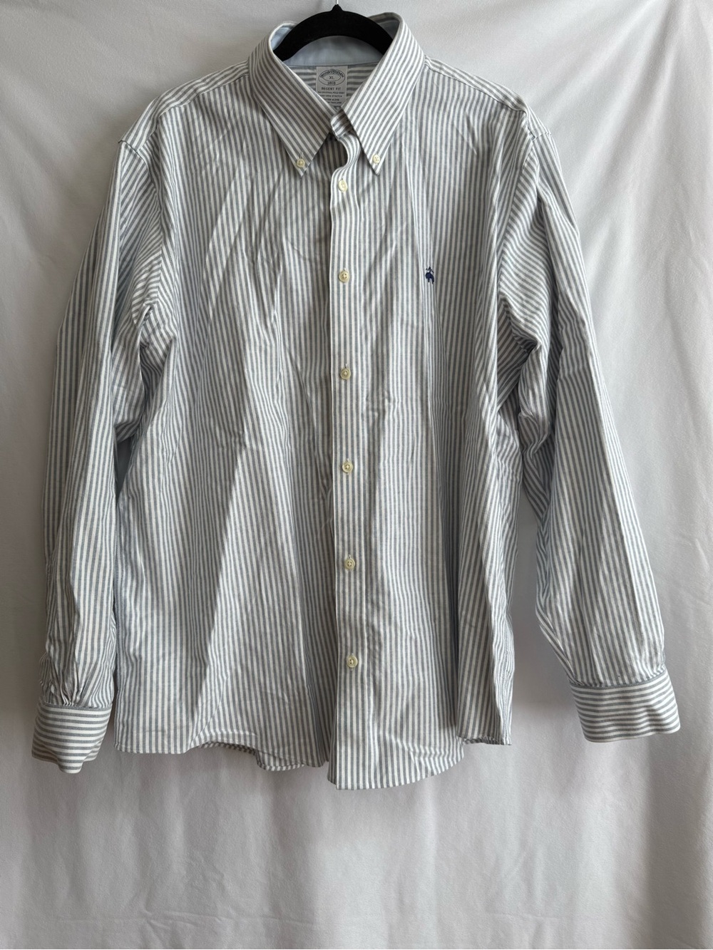 Brooks Brothers Men's Striped Button-Down Shirt - Blue & White Regent Fit XL